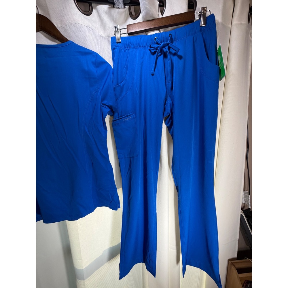HH Works by Healing Hands Scrub Set XS Royal Blue Rebecca Pant V-Neck Top NWT
